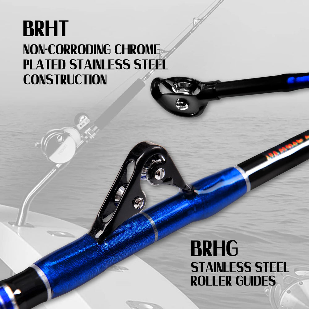 Fiblink offshore reel-seat area with exposed handle for easy mounting.