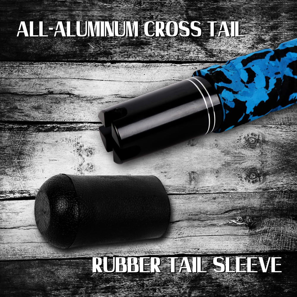 Fiblink two-piece portable rod fits easily into car or boat storage.