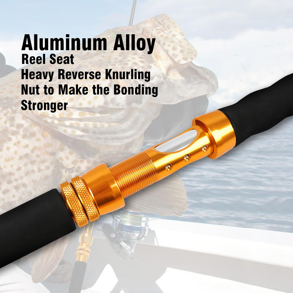 Fiblink saltwater jigging rod guides provide smooth line flow and vibration transfer