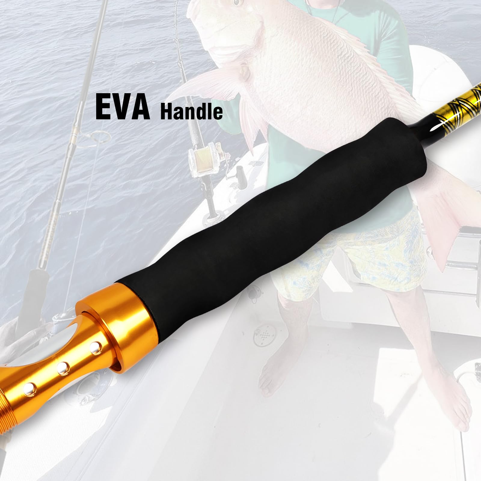 Fiblink saltwater jigging rod in action illustrates offshore jigging performance