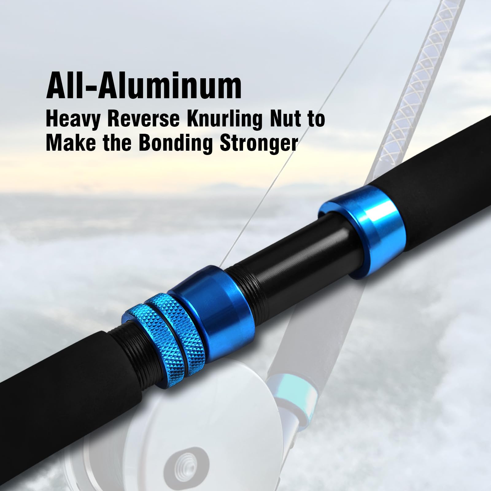 Fiblink rod with stainless steel roller guides reduces wear for smooth line flow.