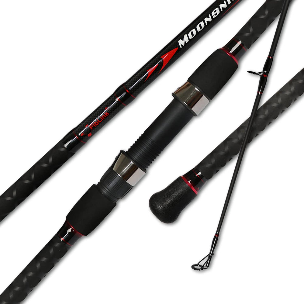Fiblink surf casting rod 12ft 2-piece graphite, ideal for travel-friendly long casts.