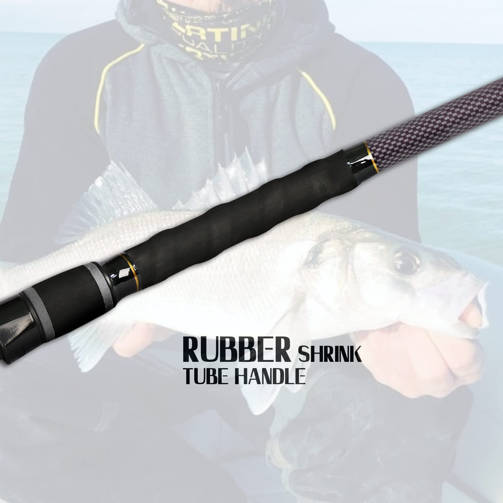 Saltwater ready Fiblink surf fishing rod in action