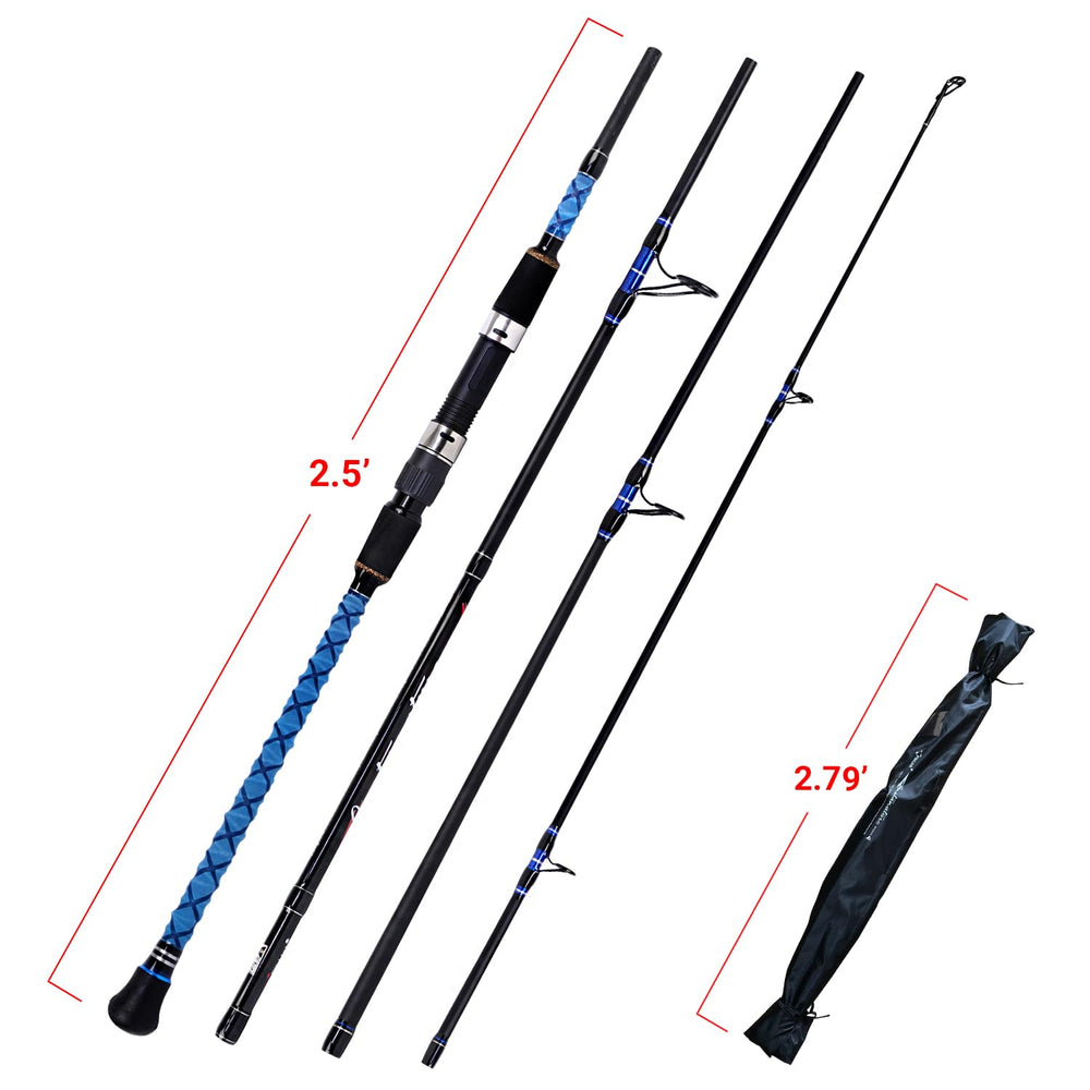 Fiblink travel four-piece design with blue grips for easy packing.