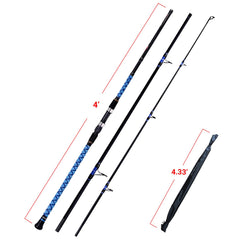 Fiblink surf spinning rod blue design enhances visibility and coastal style during day casts.