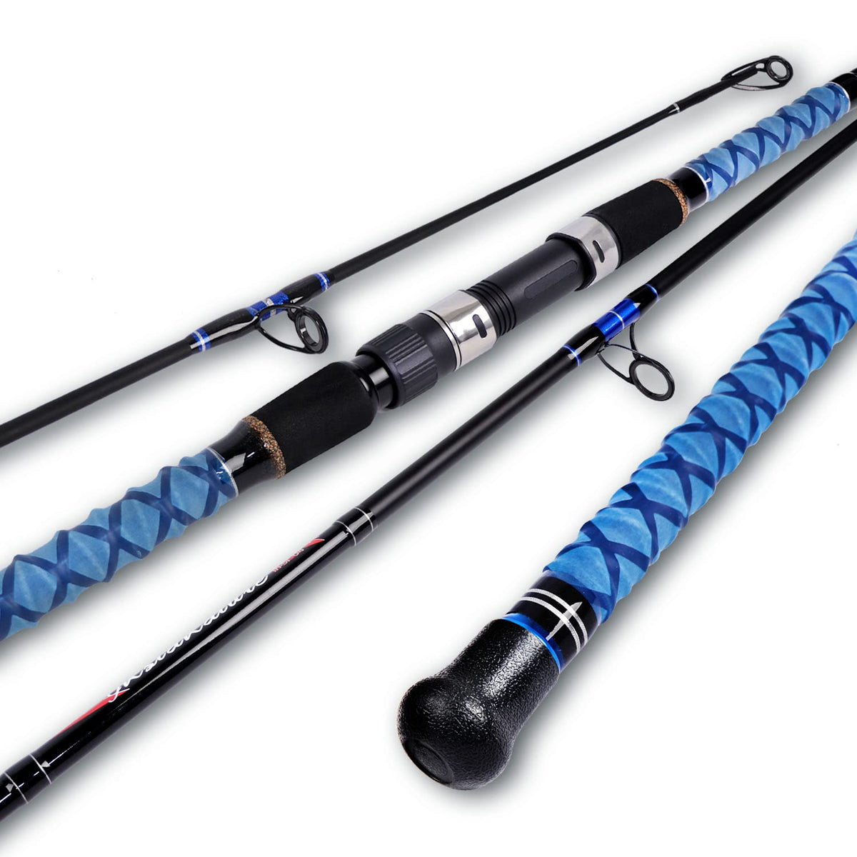 Fiblink surf spinning rod carbon blank closeup showing sensitive build for light bites.