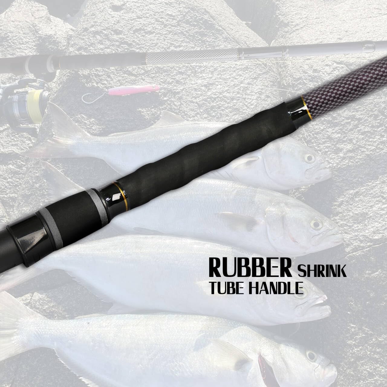 Fiblink surf spinning rod portable for car, boat, or trunk storage on trips.
