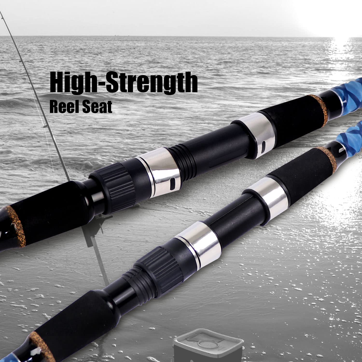 Fiblink textured grip stays reliable when wet or bait-coated.