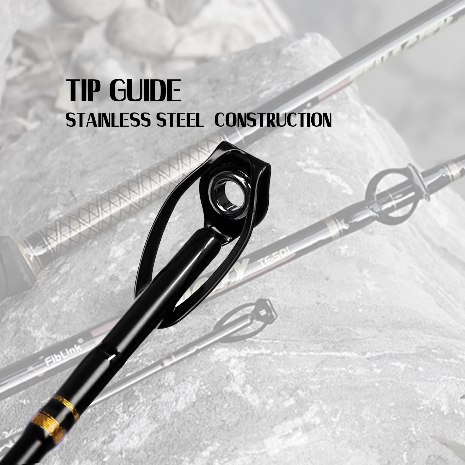 Fiblink trolling rod aluminum reel seat with knurled nut for secure bonding