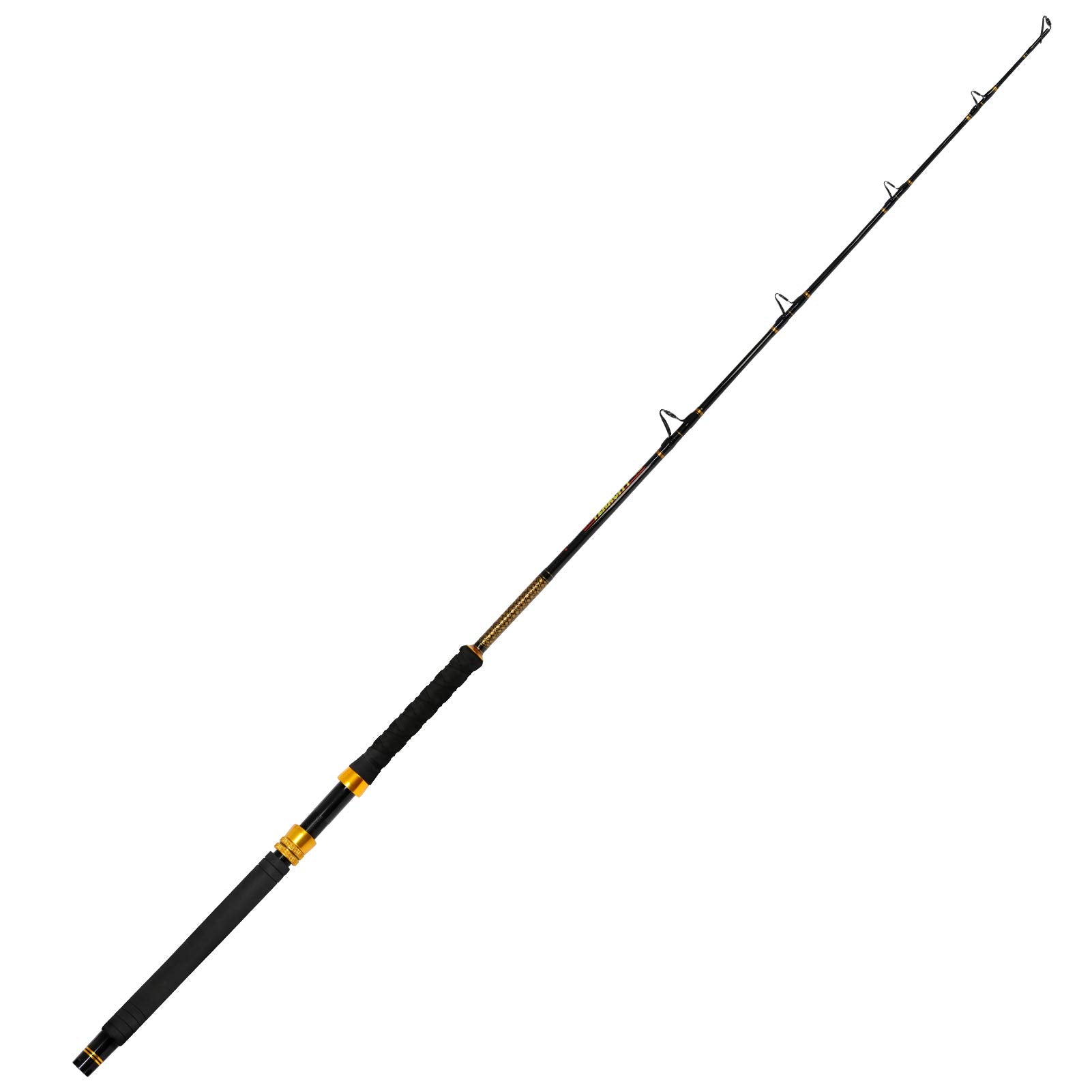 Fiblink trolling rod with heavy-duty guides and ceramic rings for durability