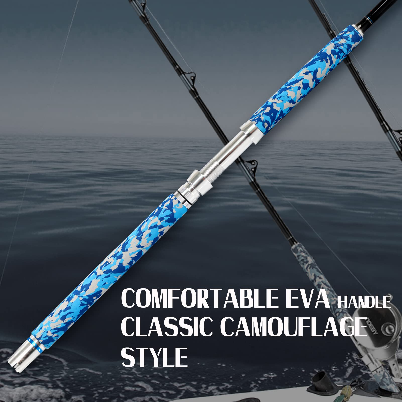 Fiblink trolling rod one-piece design improves sensitivity and strength.