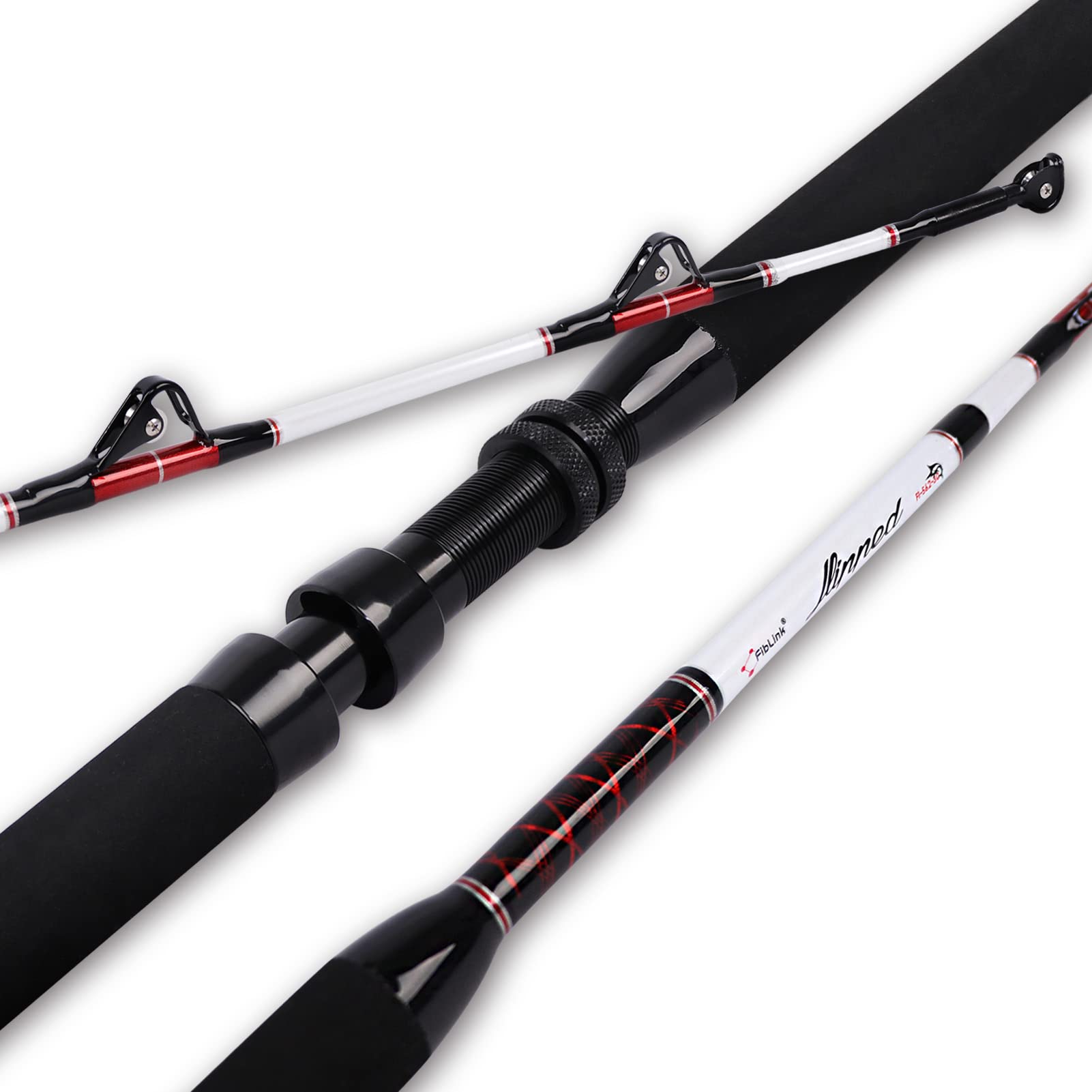 Fiblink trolling rod saltwater deep dropper, two-piece, 5 ft 6 in length