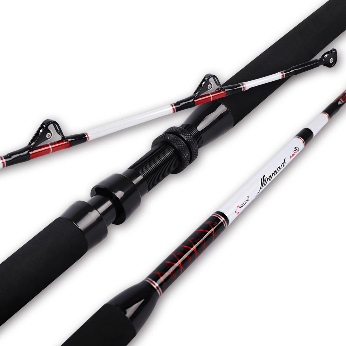 Fiblink trolling rod saltwater deep dropper, two-piece, 5 ft 6 in length