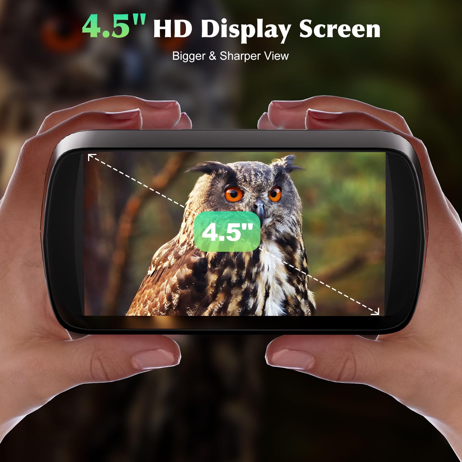 FIEGEl Night Vision Goggles powered by a 4500mAh battery for long outdoor sessions.