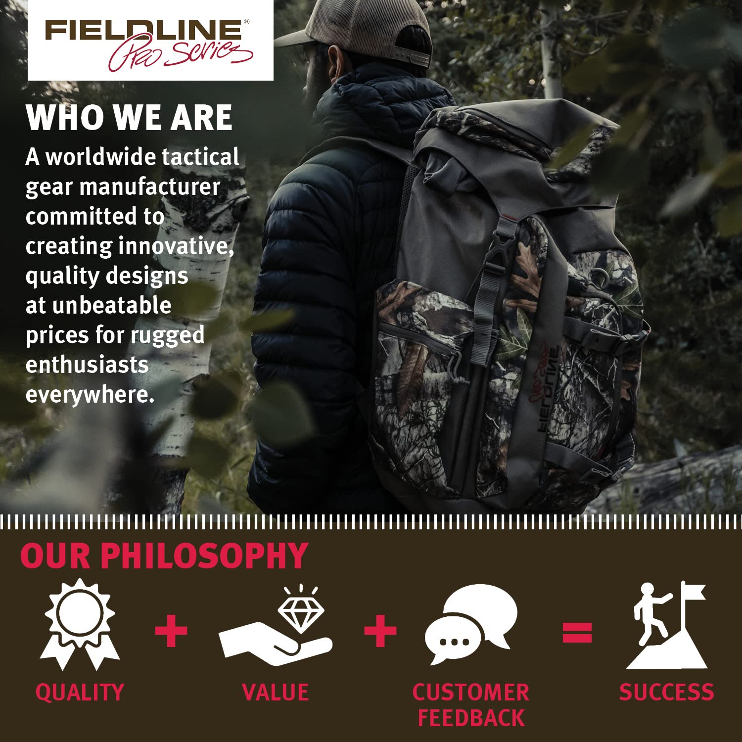 Fieldline Treeline gear attachment points enable customizable field setup.