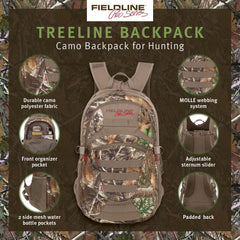 Fieldline Treeline backpack main compartment with oversized storage for gear.