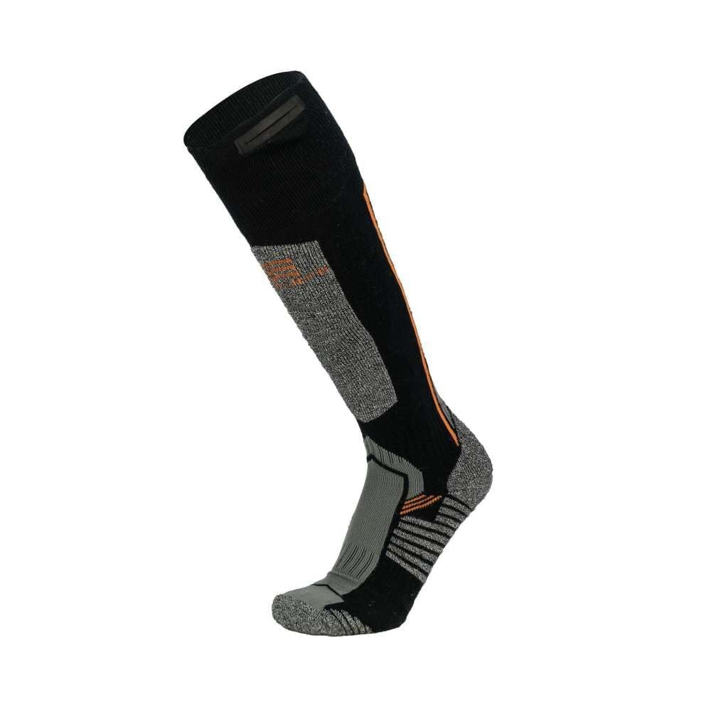 Fieldsheer Mobile Warming Pro socks showing toe heat zones for skiing warmth