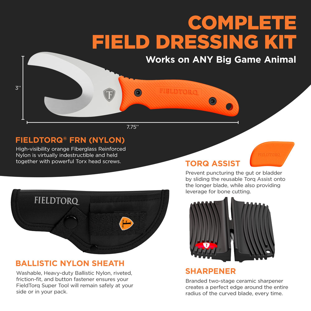 FieldTorq Field Dressing Kit bone cutter provides precise cuts with fewer bone chips.