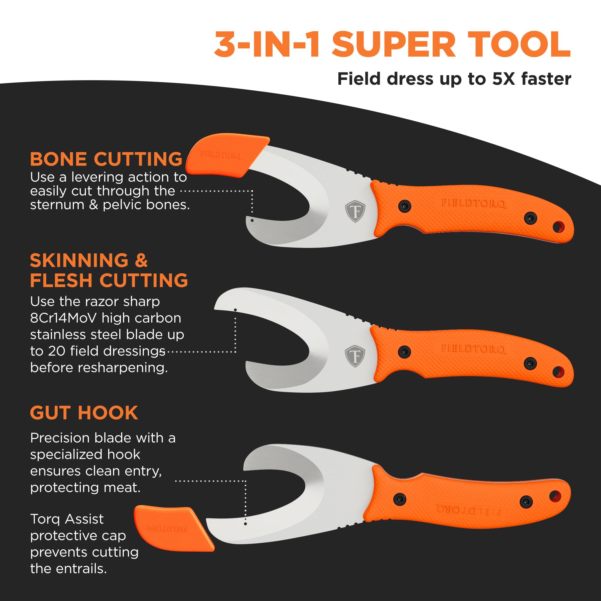 FieldTorq Field Dressing Kit Torq Assist enables smoother bone cutting in the field.