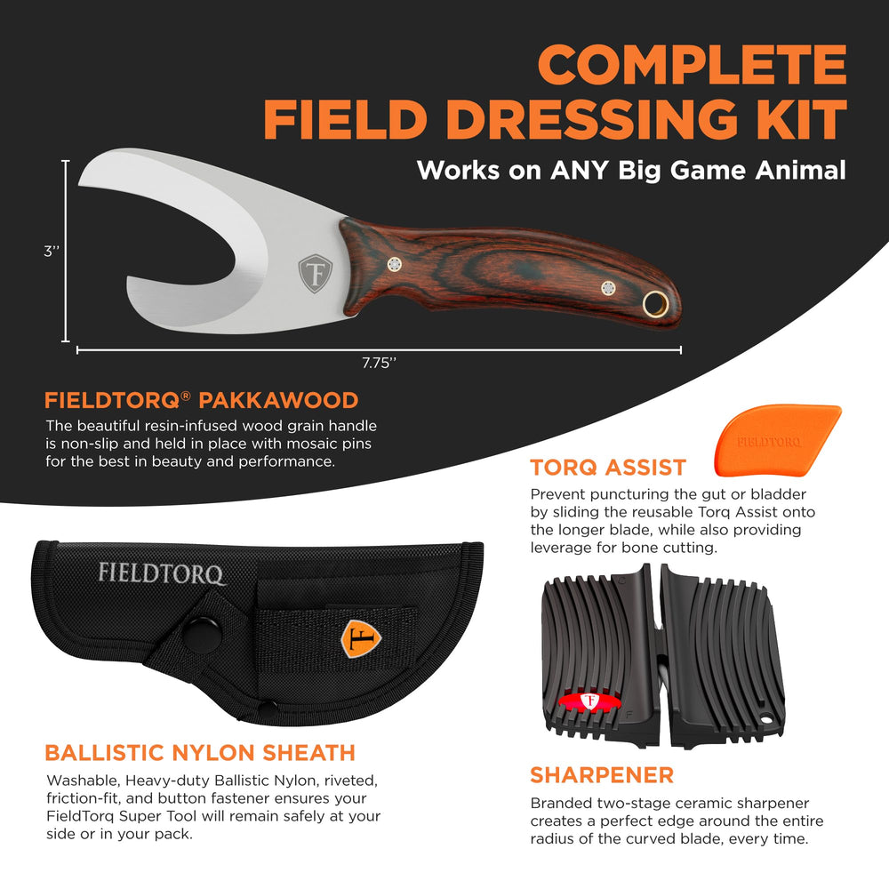 Straight-edge deer knife design for bone-free meat handling