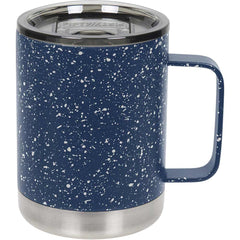 FIFTY/FIFTY navy speckled camp mug with slide lid keeps beverages secure on adventures.