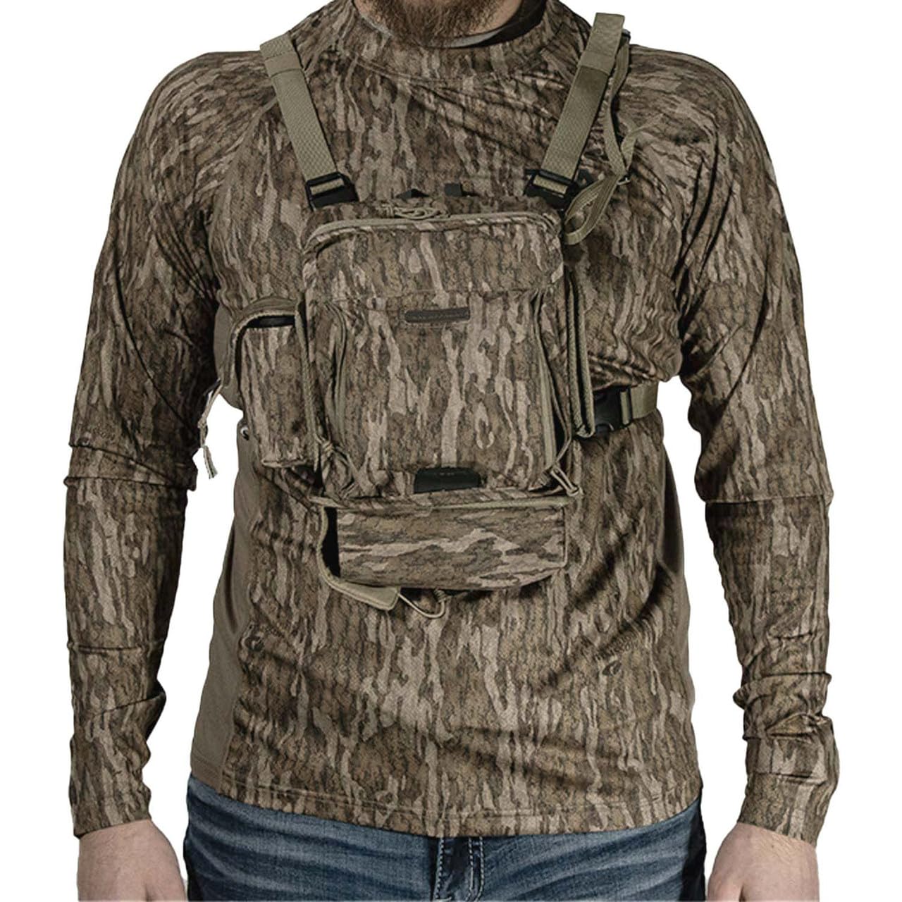 Final Approach Last Strut Chest Pack bottom compartment for box call or bottle.
