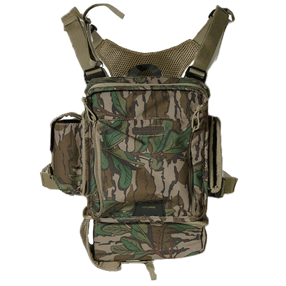 Final Approach Last Strut Chest Pack front view with quick-access pockets for shells.