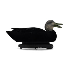 Final Approach live flocked black duck decoys head close-up showing lifelike detail.