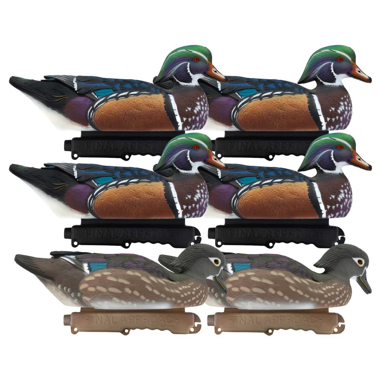 Final Approach Live Wood Duck Decoy upright drake adds bold visibility to your spread