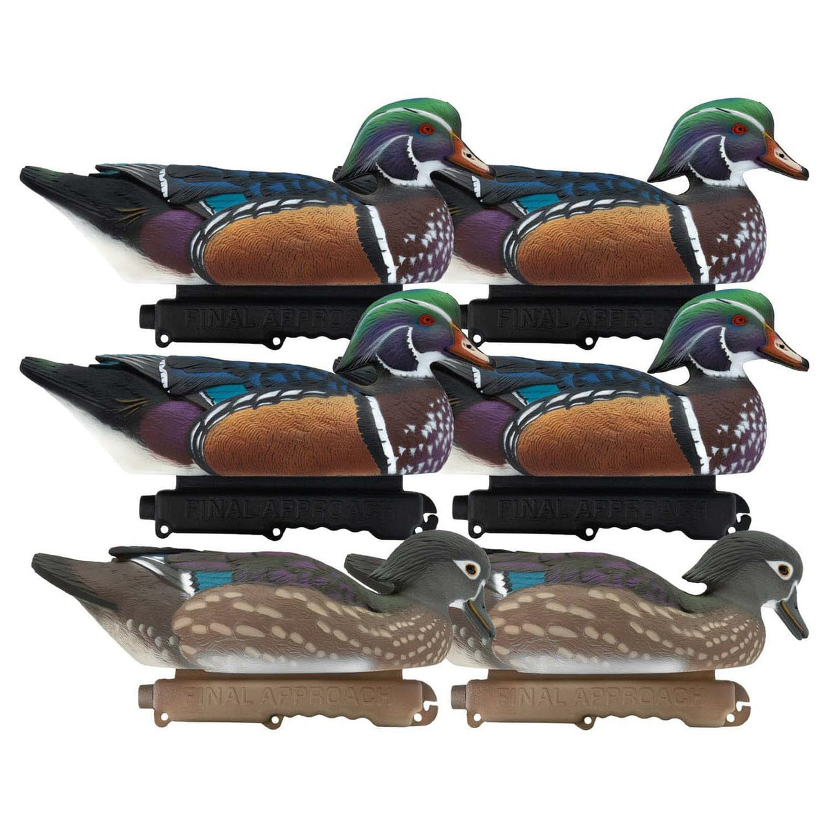 Final Approach Live Wood Duck Decoy upright drake adds bold visibility to your spread