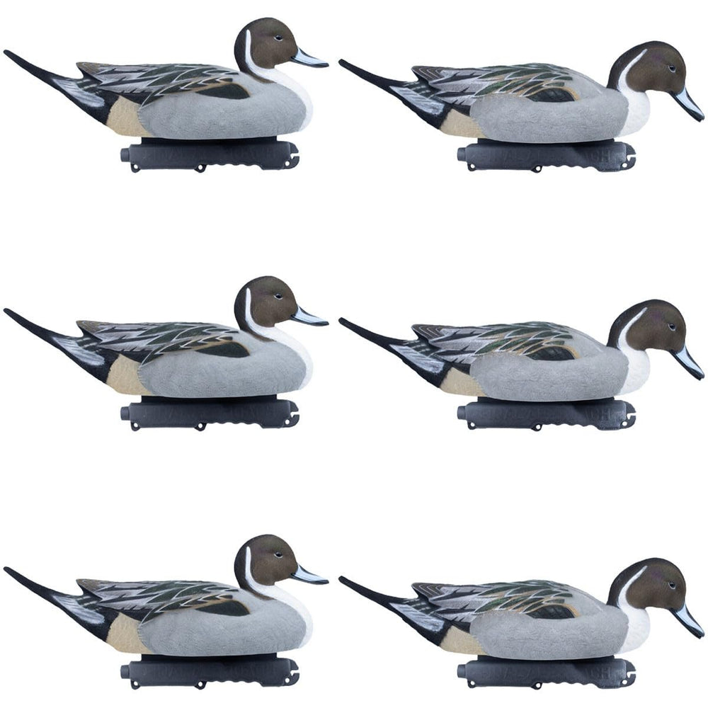 Final Approach Pintails 6-Pack front view shows lifelike flocking for a realistic waterfowl spread.
