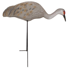 Final Approach Sandhill Crane feeder decoys on a 32-inch stake ready for setup.