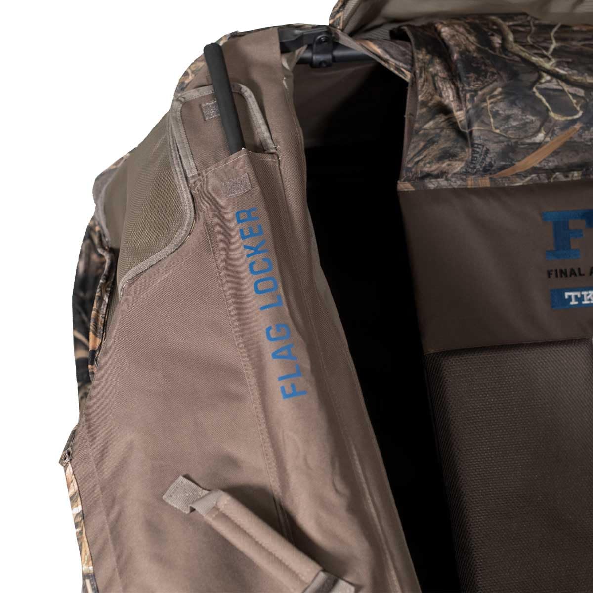 Final Approach TKO XL Layout Blind stubble straps enhance natural concealment.