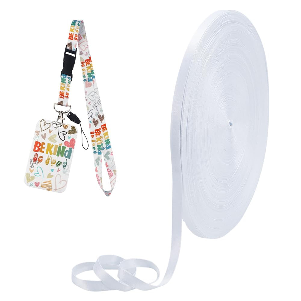 FINGERINSPIRE white webbing roll for badge lanyards and long craft projects.