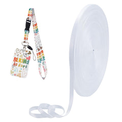 FINGERINSPIRE white webbing roll for badge lanyards and long craft projects.