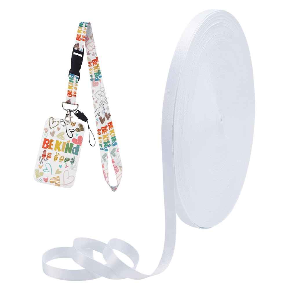 FingerInspire white webbing 5/8 inch wide, ideal for bulk DIY lanyards and straps.