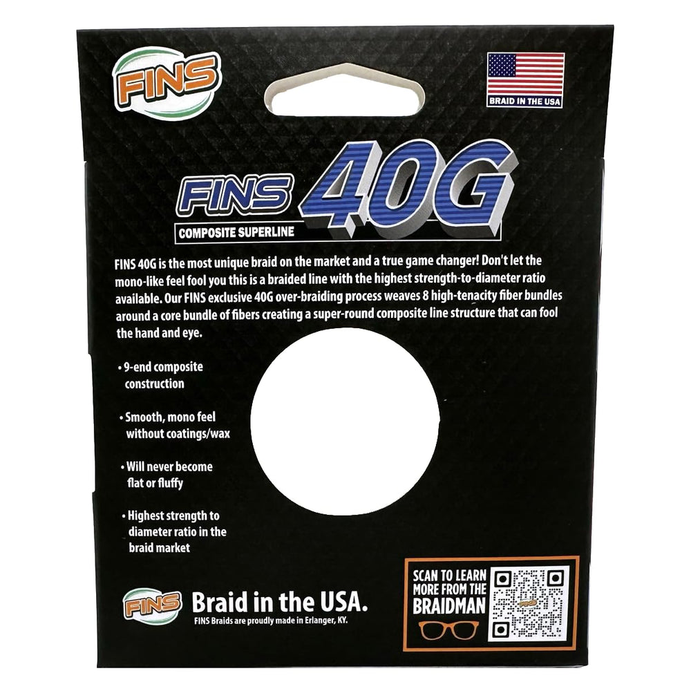 FINS 40G USA-made quality-check image demonstrates American manufacturing standards.