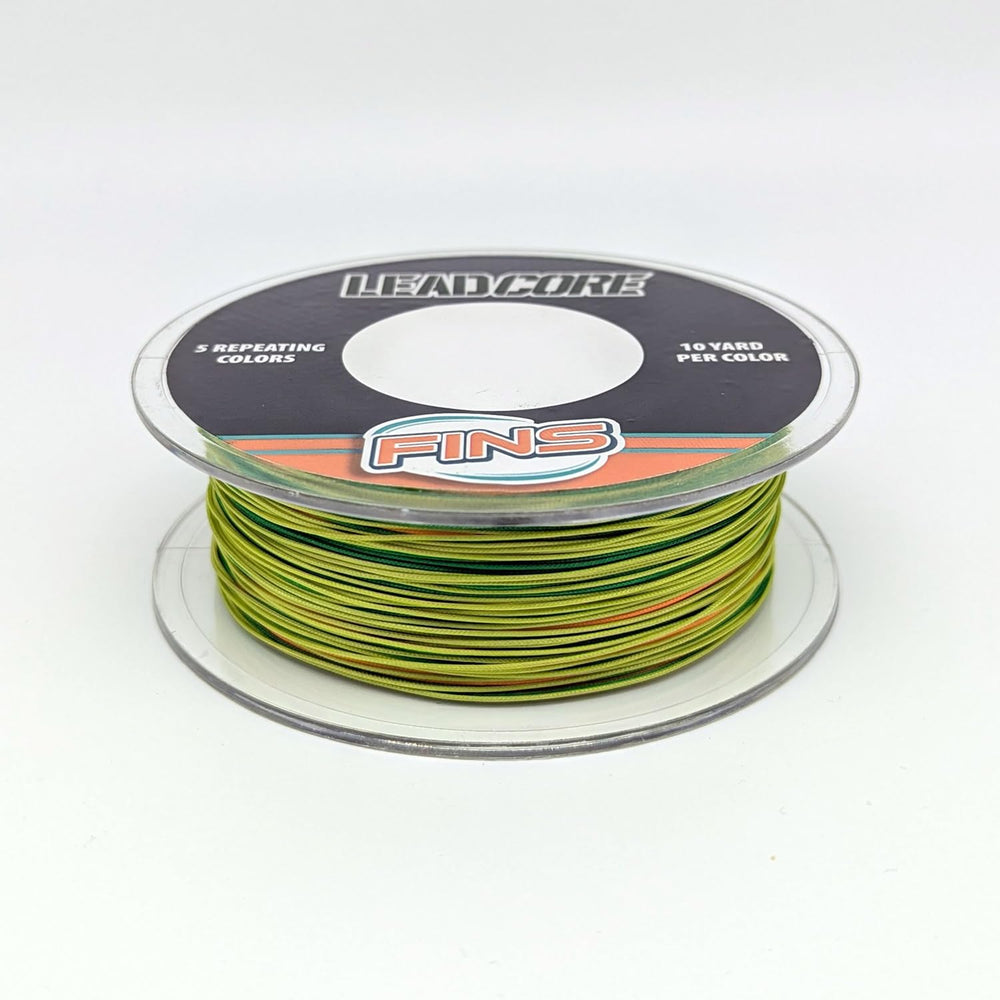 FINS Lead Core line with weighted core delivers stable, predictable descent for lures.
