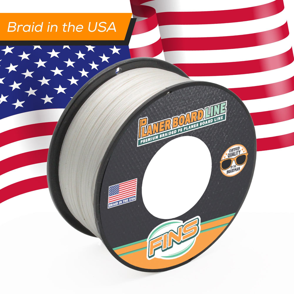 50-yard spool of FINS Planer Board Line supports long trolling sessions.