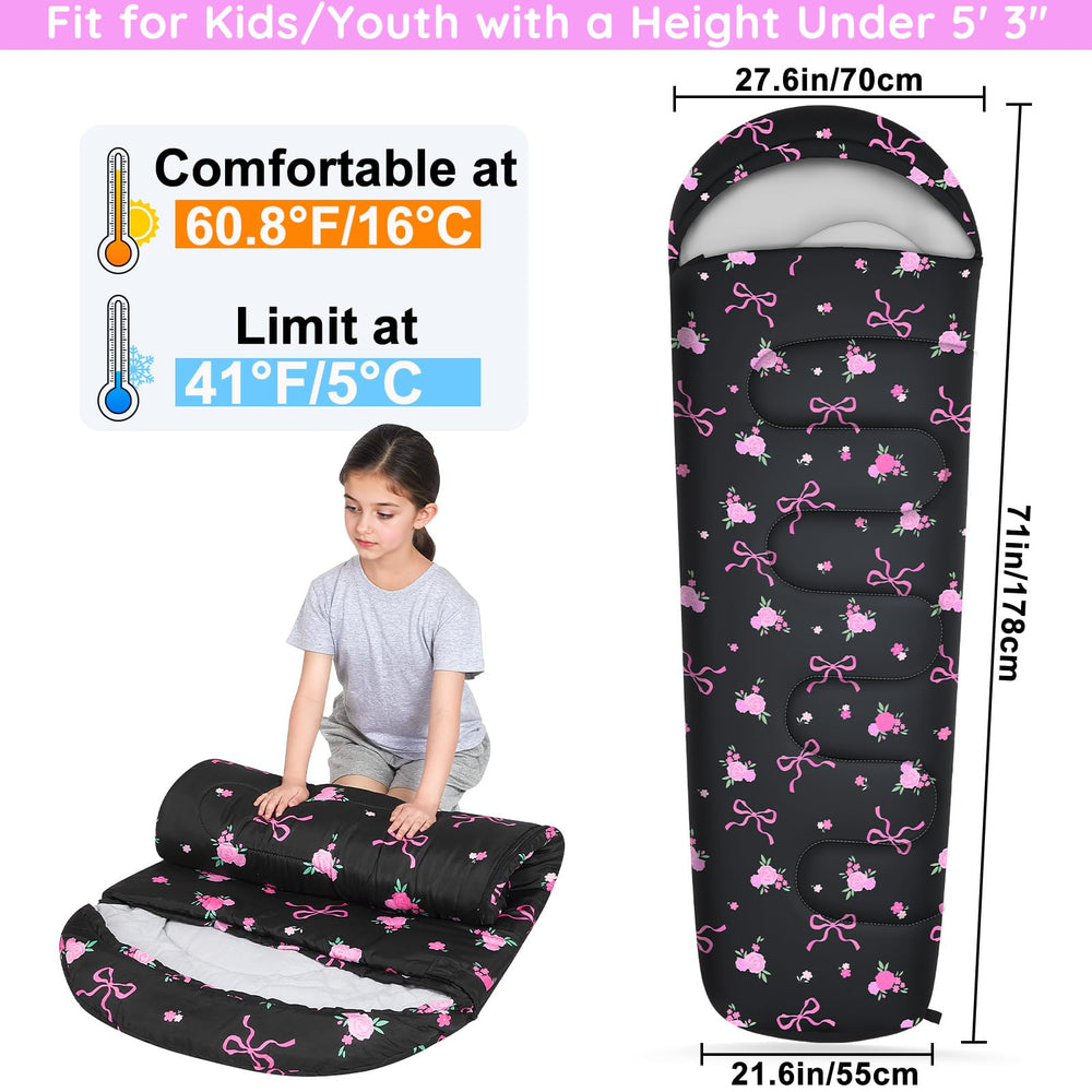 FIOBEE sleeping bag inner lining and fill showcasing soft comfort and warmth