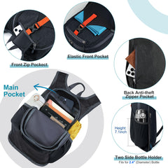 FIORETTO 15L hiking backpack dimensions illustration shows compact size for minimalist days.