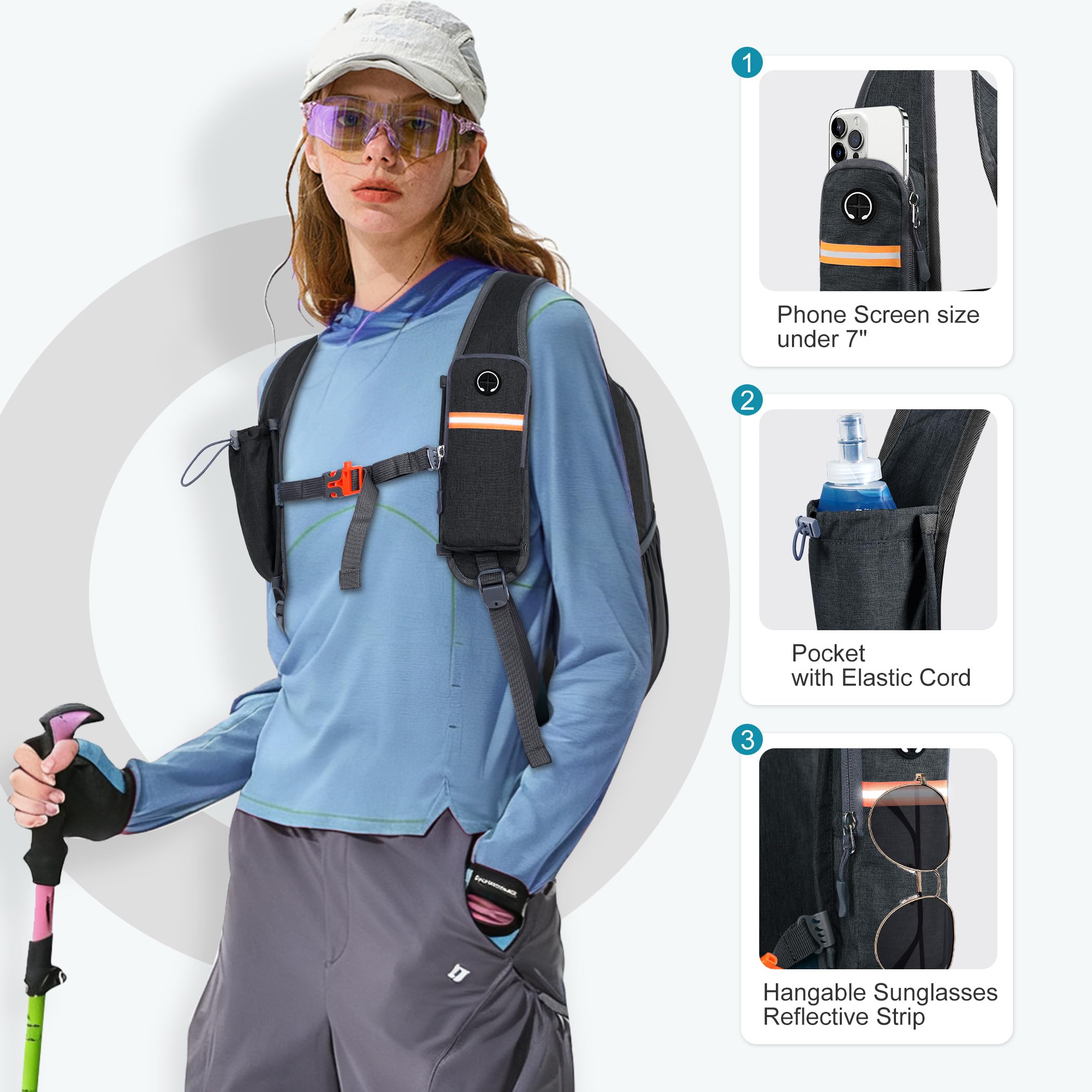 FIORETTO 15L hiking backpack side view emphasizes lightweight carry for daily commutes.