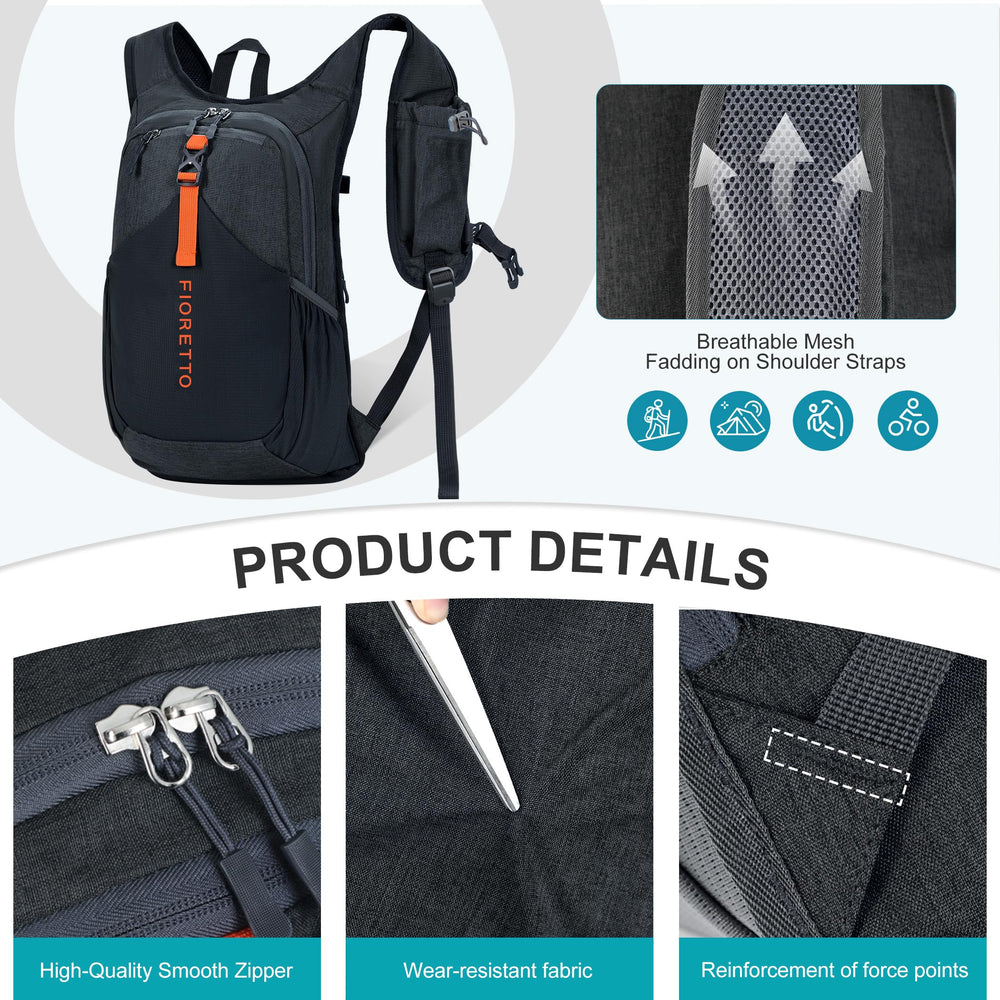 FIORETTO chest strap emergency whistle detail supports secure, hands-free wear.