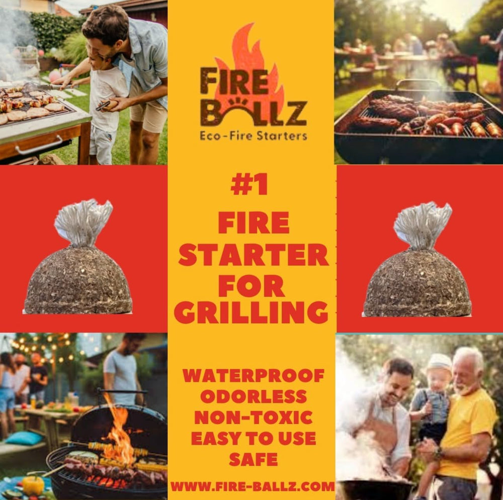 Fire-Ballz suitable for fireplaces, grills, pits, and camping.