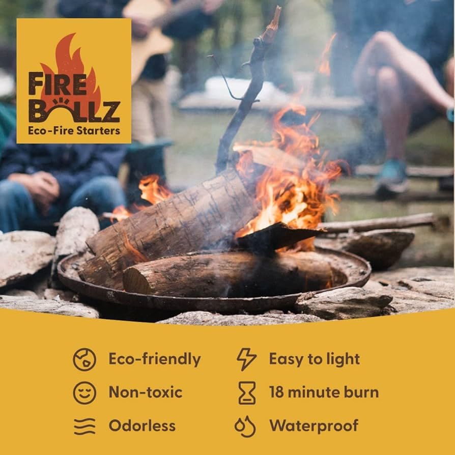 Fire-Ballz long burn time supports steady flames.