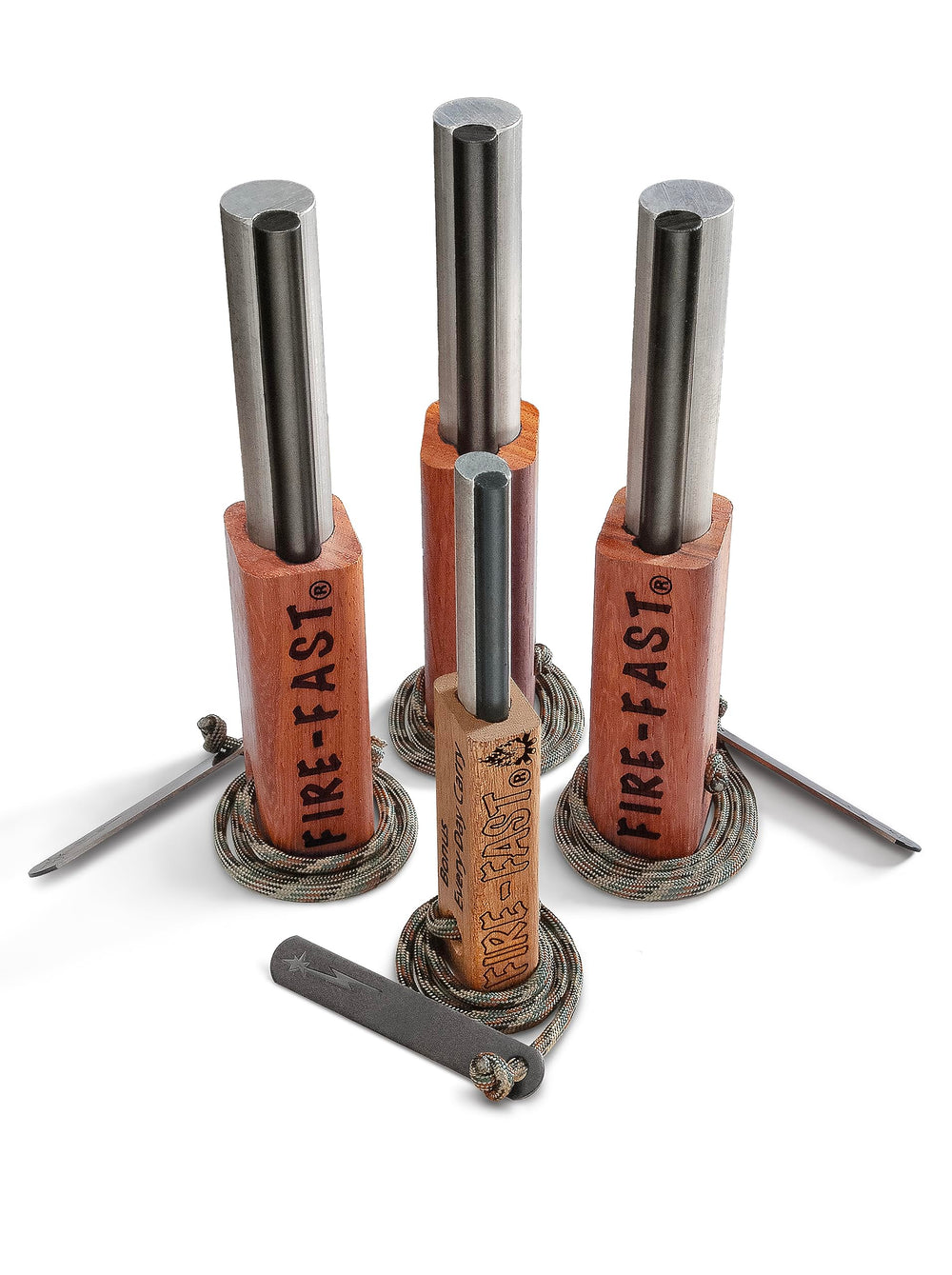 Fire-Fast Trekker Multi Pak package with three starters ready for quick outdoor emergencies.