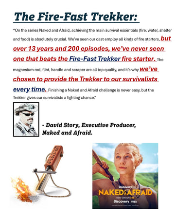 Fire-Fast Trekker striker-scraper creates strong sparks without slipping.