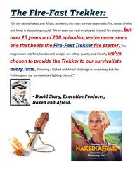 Fire-Fast Trekker striker-scraper creates strong sparks without slipping.