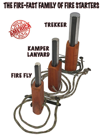 Fire-Fast Trekker in wet weather fire-start scenario shows waterproof reliability.