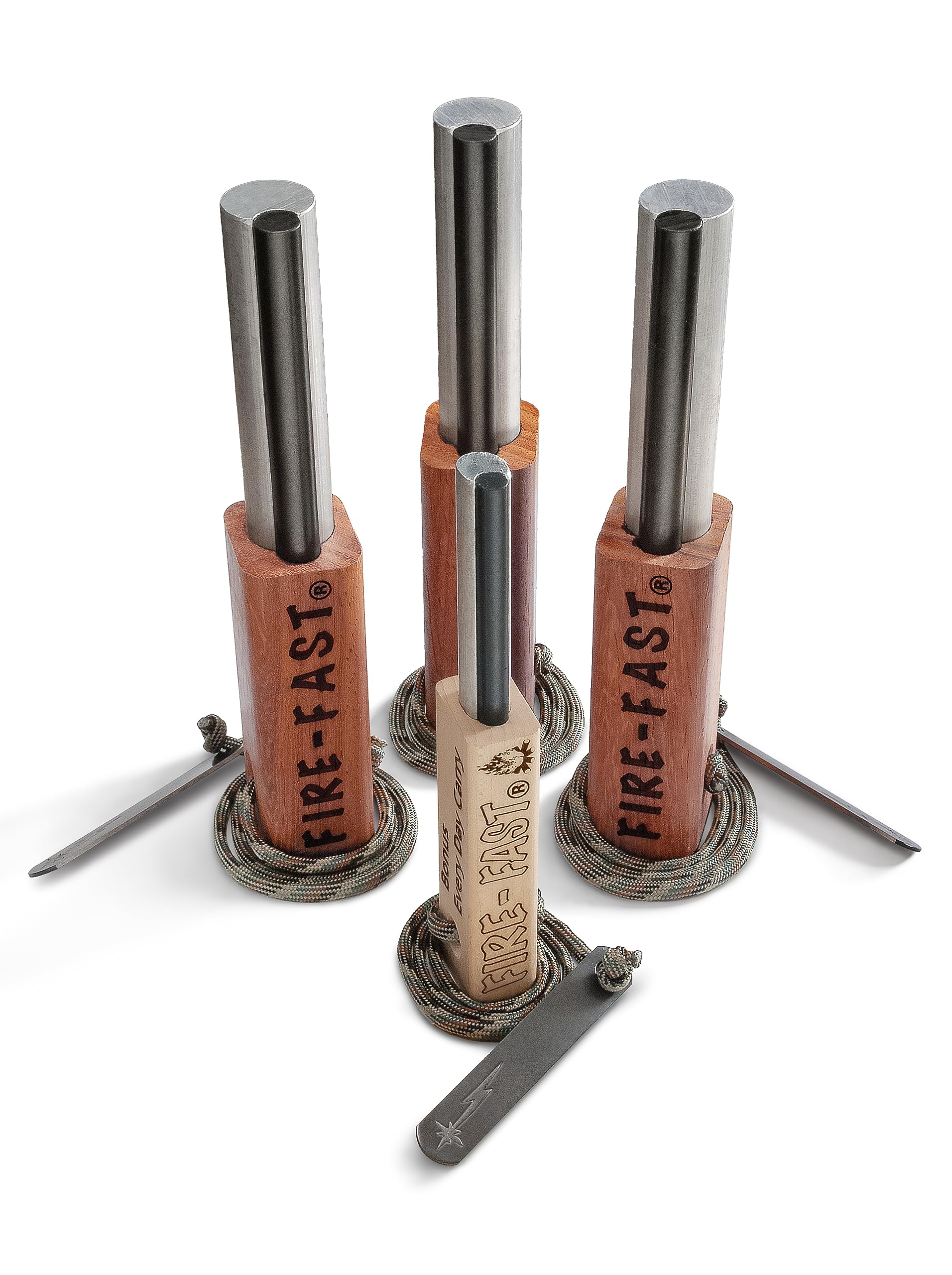 Fire-Fast Trekker wood-handle grip shows sure grip in cold conditions for reliable ignition.